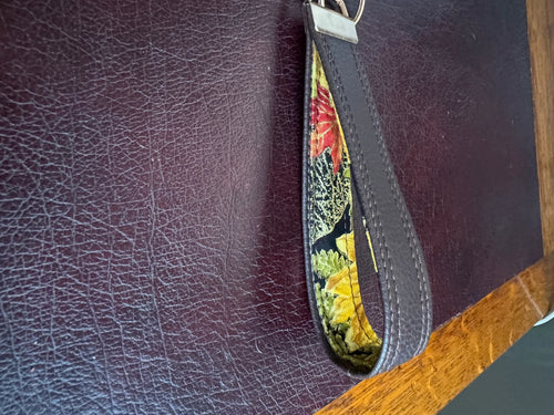 Key Fob (double sided) - Brown Faux and Autumn Sunflower