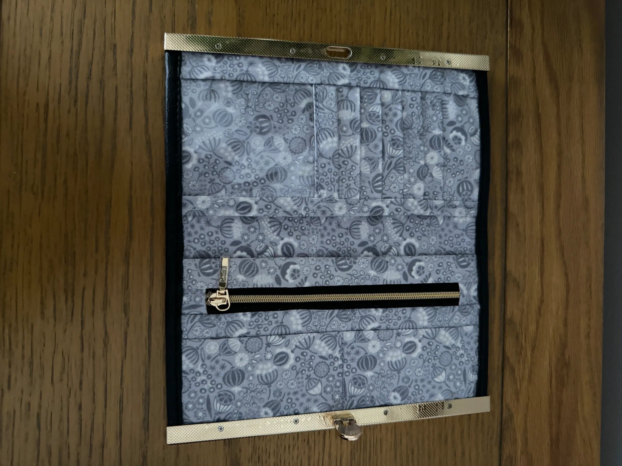 The Large Bi-Fold Wallet - Black and Floral
