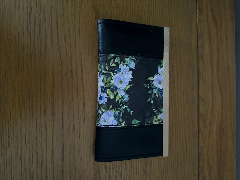 The Large Bi-Fold Wallet - Black and Floral
