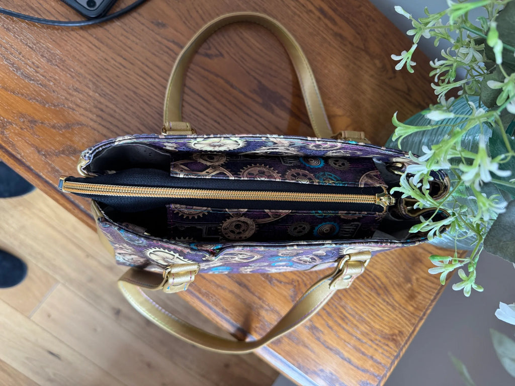 The Rowena Bag - Steampunk Print