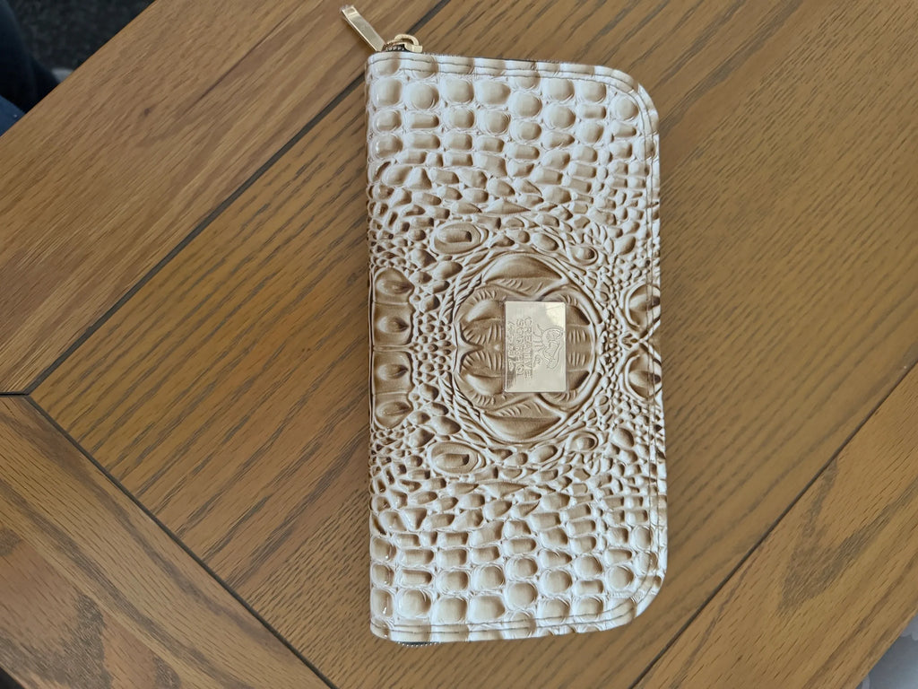 Classic Zip Around Wallet - Cream Croc