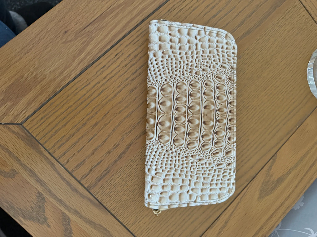 Classic Zip Around Wallet - Cream Croc