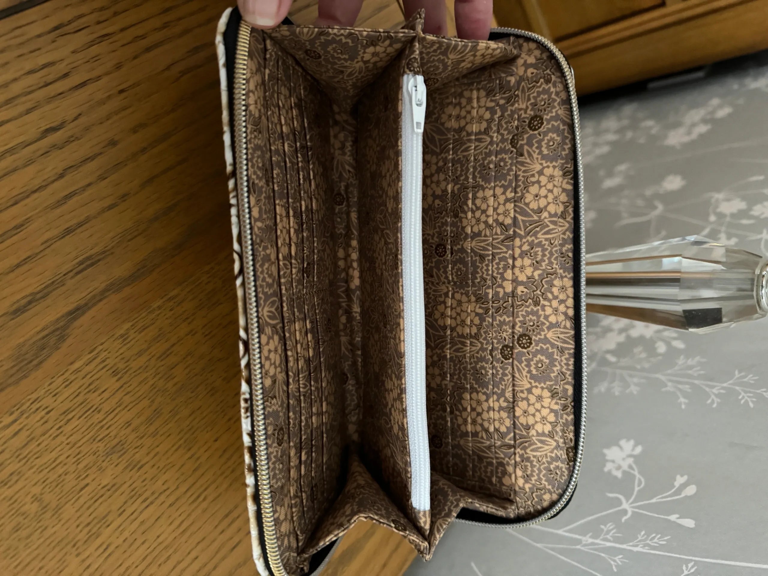 Classic Zip Around Wallet - Cream Croc