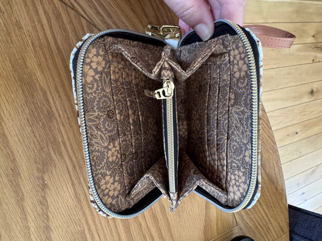 Mini Classic Zip-Around Wallet - Croc/Tan