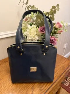The Lola Bag - Navy Blue Leather